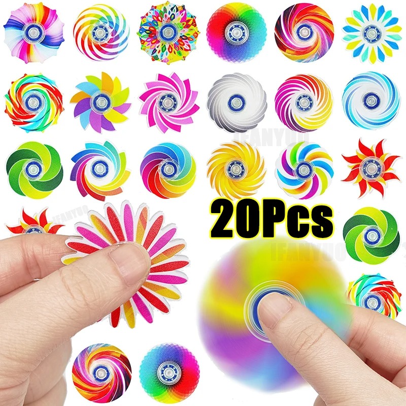 Party Games At Home - 5-20Pcs Mini Ranbow Fidget Spinner Stress