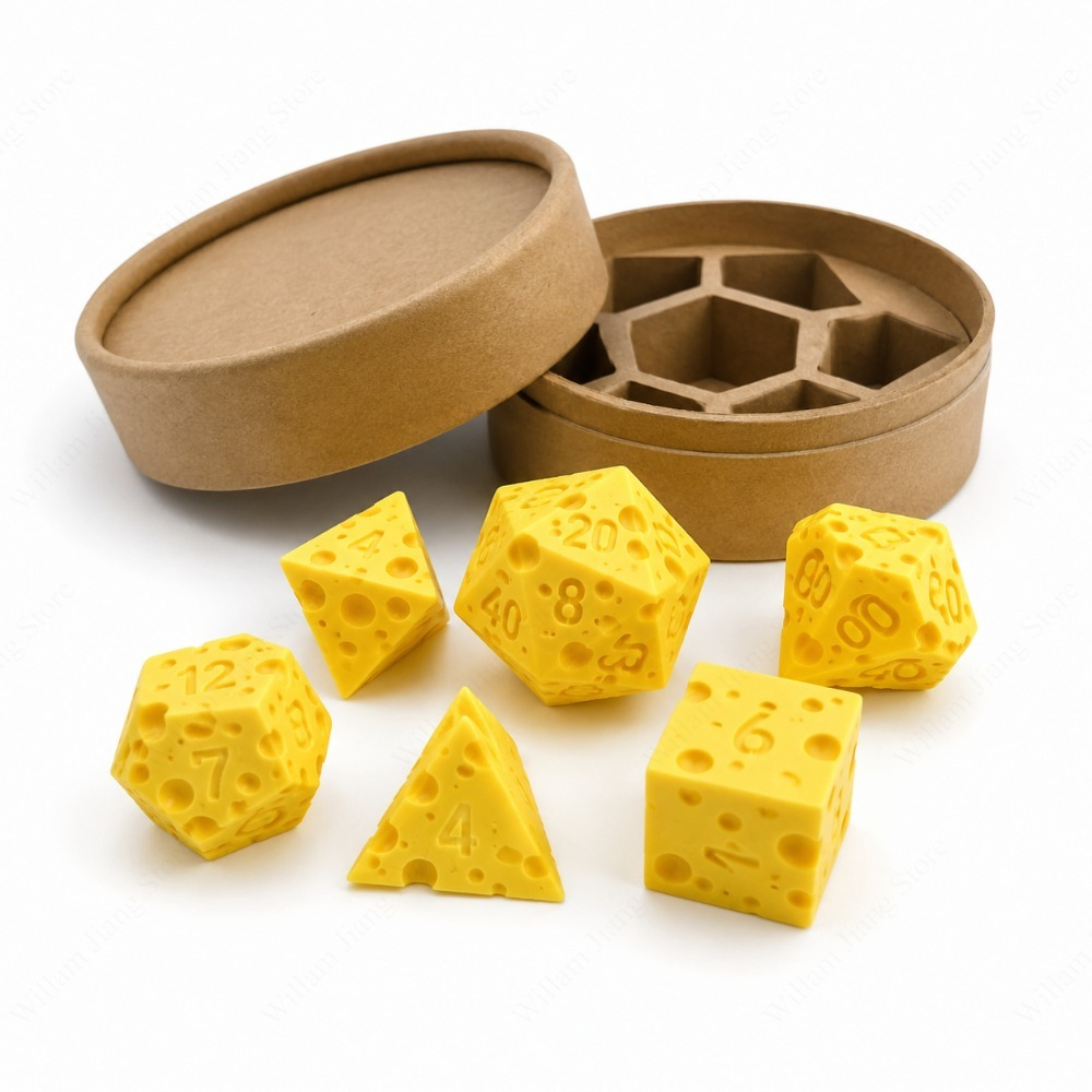 3D Printed Cheese Dice Set wit - огляд і ціна Party Games At Home