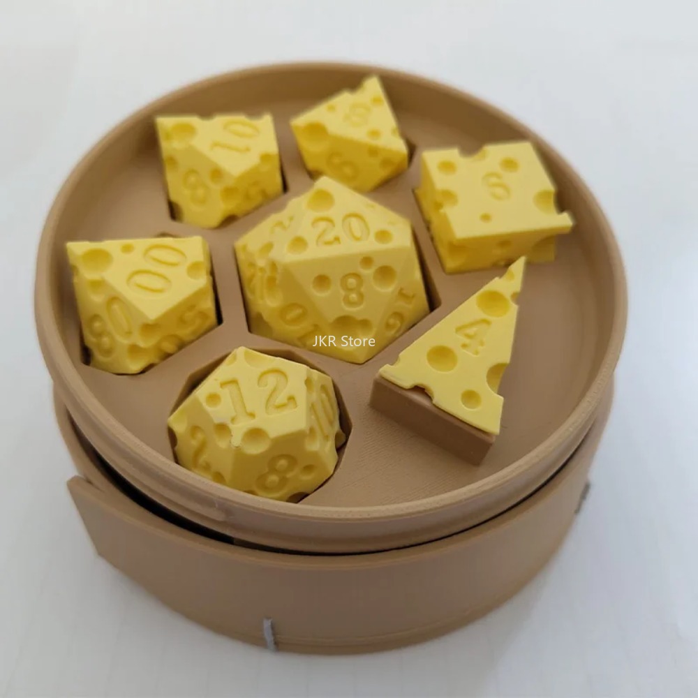 3D Printed Cheese Dice Set wit - огляд і ціна Party Games At Home