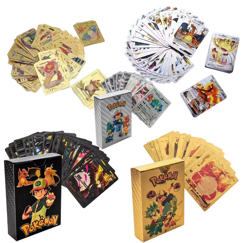 55PCS Cards Vmax GX Gold Foil  - огляд і ціна Party Games In Spanish