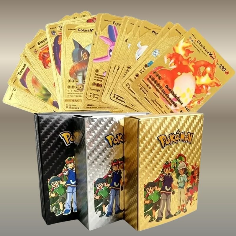 55PCS Cards Vmax GX Gold Foil  - огляд і ціна Party Games In Spanish