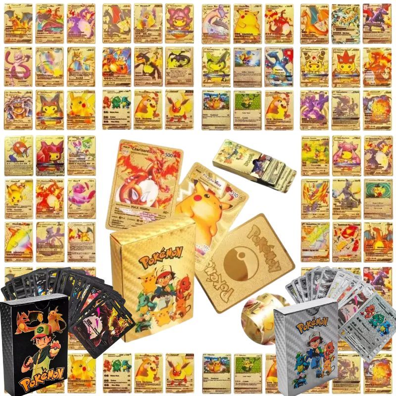 55PCS Cards Vmax GX Gold Foil  - огляд і ціна Party Games In Spanish